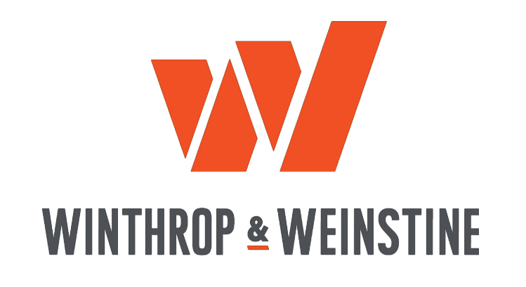 Aeon Affordable Homes Large orange "W" above "WINTHROP & WEINSTINE" in bold, gray, uppercase letters.