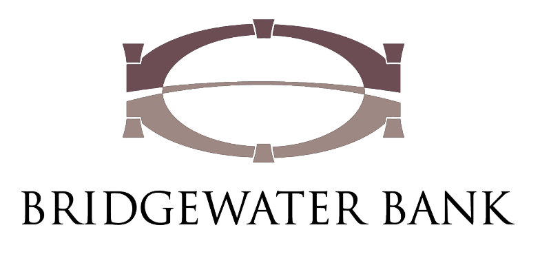 Aeon Affordable Homes Bridgewater Bank logo with a stylized arch above the text "BRIDGEWATER BANK" in black capital letters.
