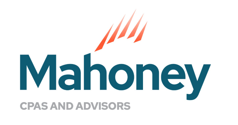 Aeon Affordable Homes The Mahoney CPAS AND ADVISORS logo with orange streaks above the letter "h".