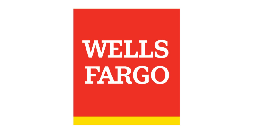 Aeon Affordable Homes Wells Fargo logo with white text on a red background and a yellow stripe at the bottom.