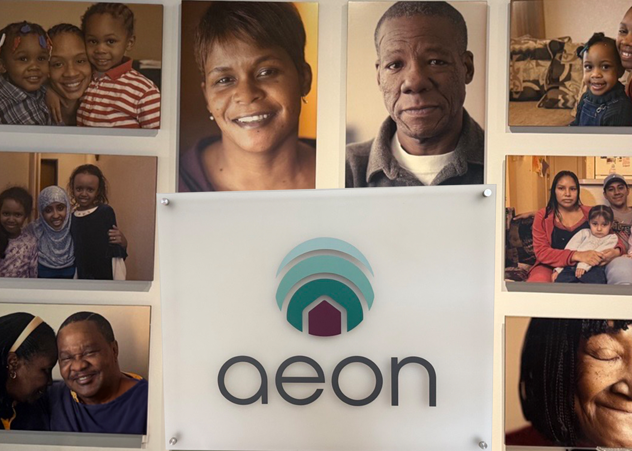 A section of Aeon's historical timeline marking its growth and new identity